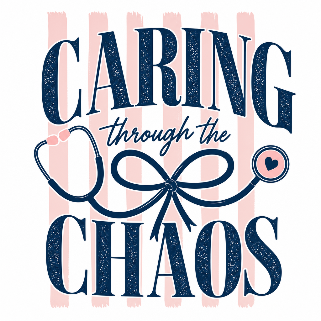Принт Caring Through the Chaos со стетоскопом