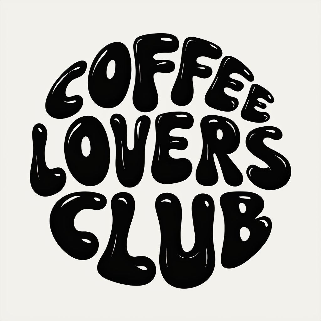 Круглый типографический логотип Coffee Lovers Club